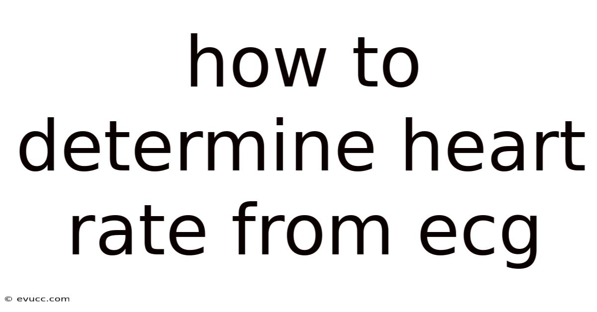 How To Determine Heart Rate From Ecg