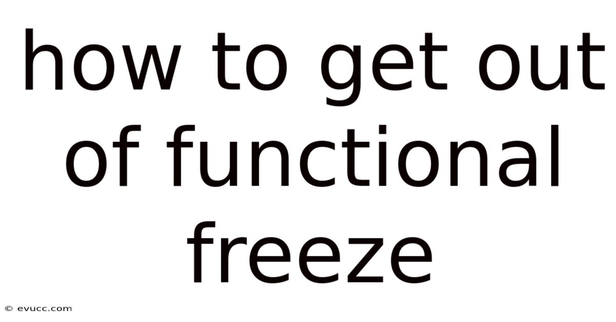 How To Get Out Of Functional Freeze