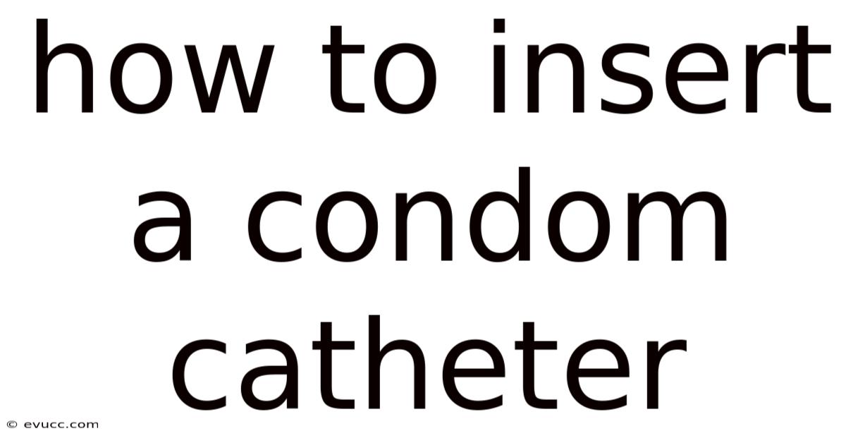 How To Insert A Condom Catheter