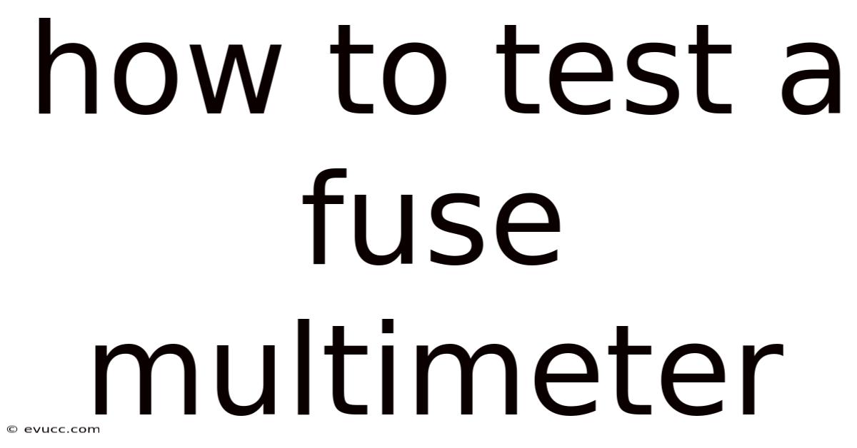 How To Test A Fuse Multimeter
