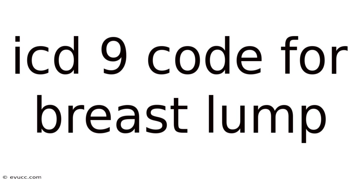 Icd 9 Code For Breast Lump