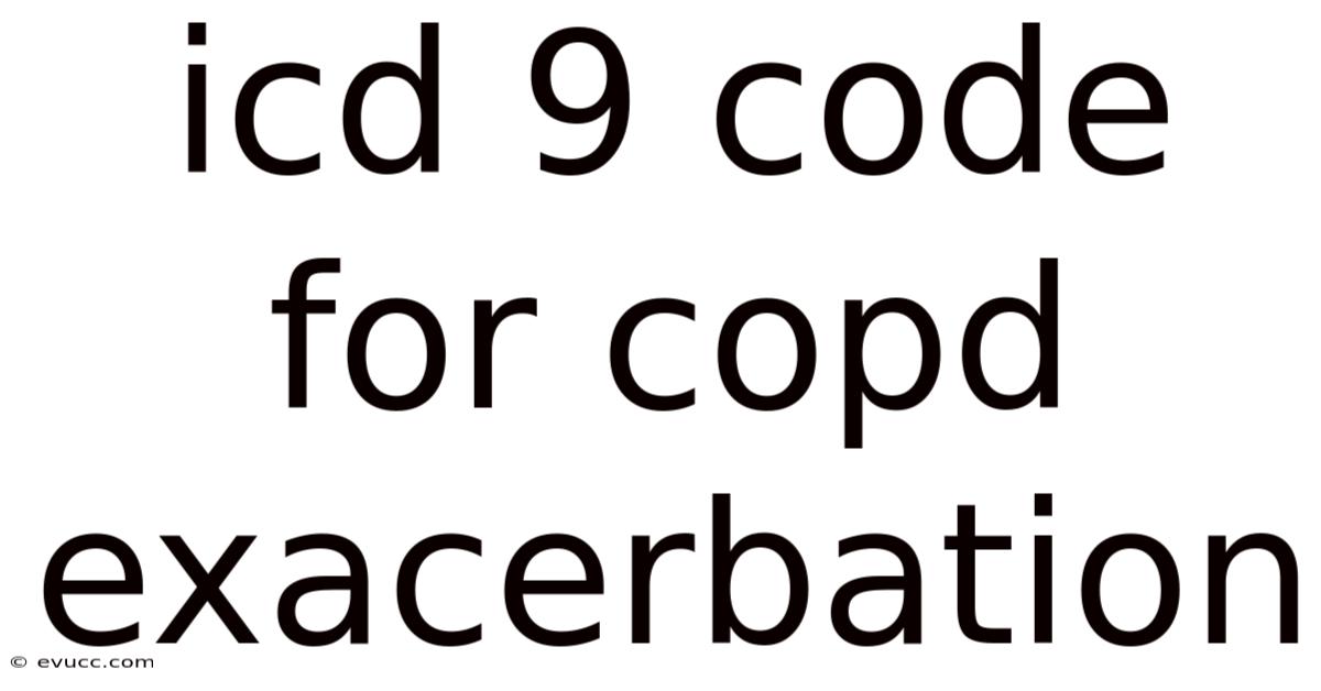 Icd 9 Code For Copd Exacerbation