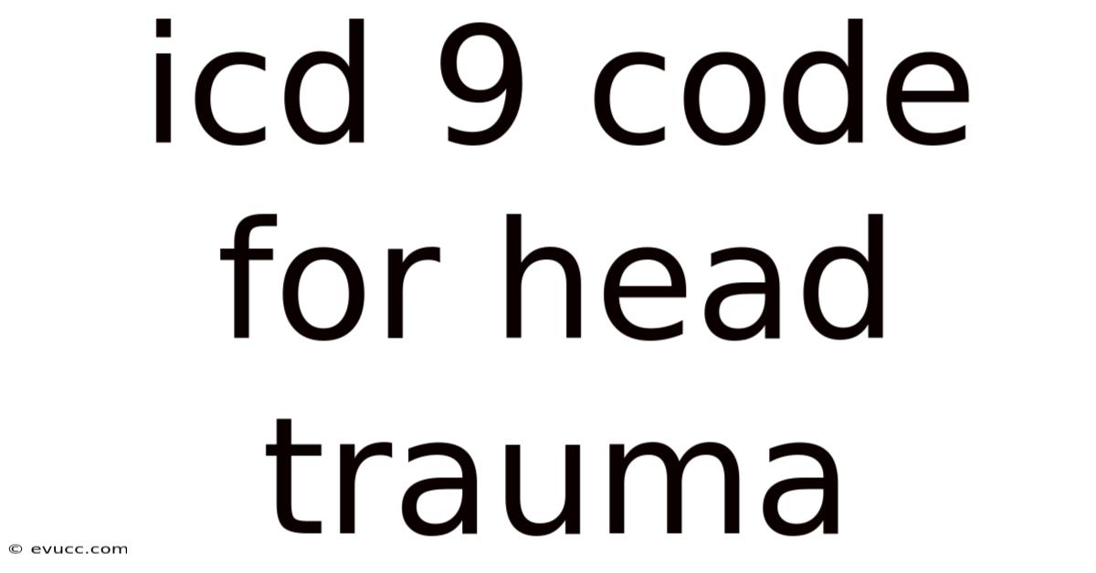 Icd 9 Code For Head Trauma
