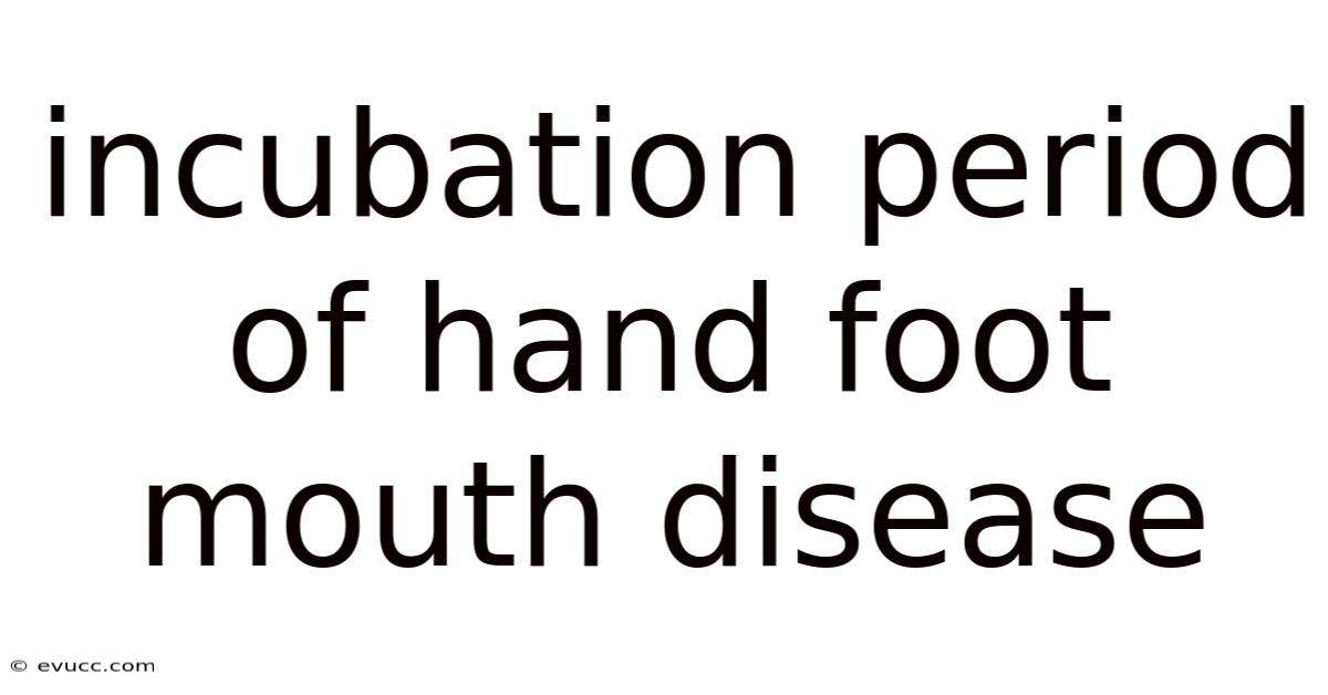 Incubation Period Of Hand Foot Mouth Disease