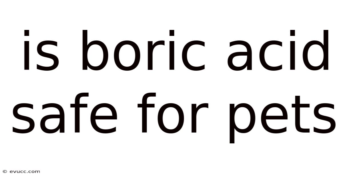Is Boric Acid Safe For Pets
