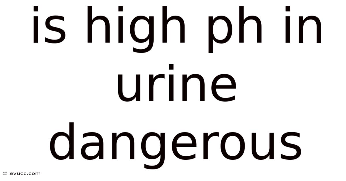 Is High Ph In Urine Dangerous