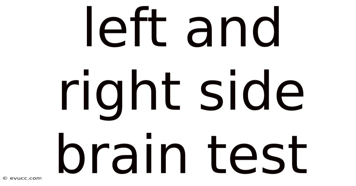 Left And Right Side Brain Test