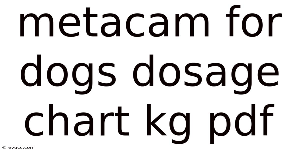 Metacam For Dogs Dosage Chart Kg Pdf