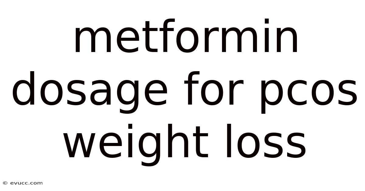 Metformin Dosage For Pcos Weight Loss