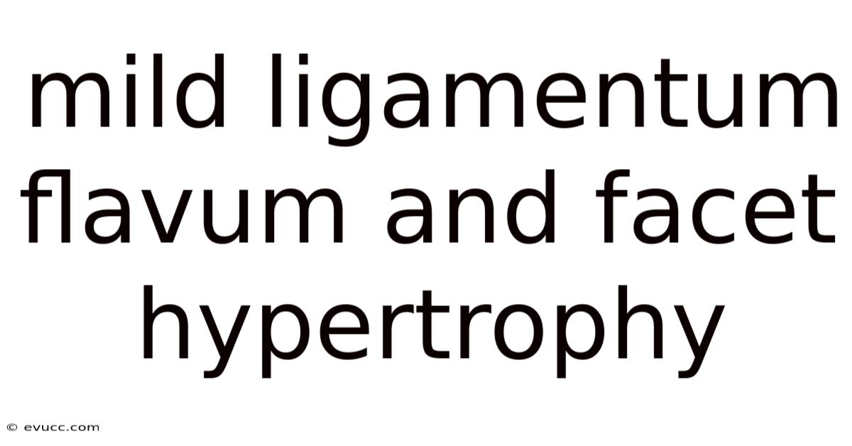 Mild Ligamentum Flavum And Facet Hypertrophy