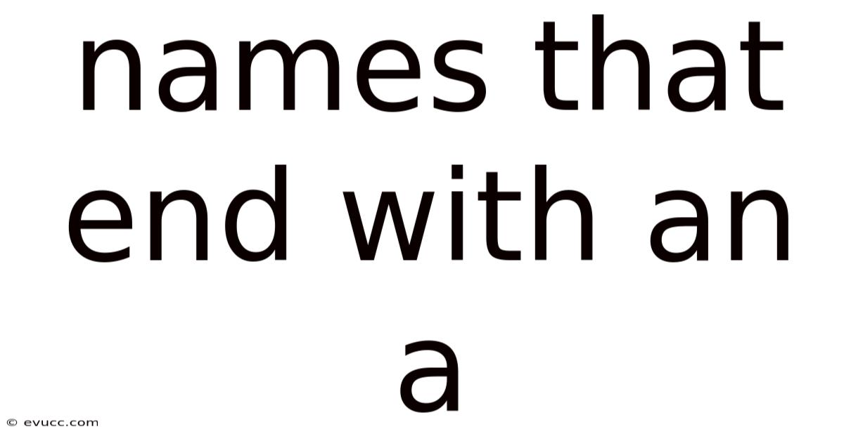Names That End With An A