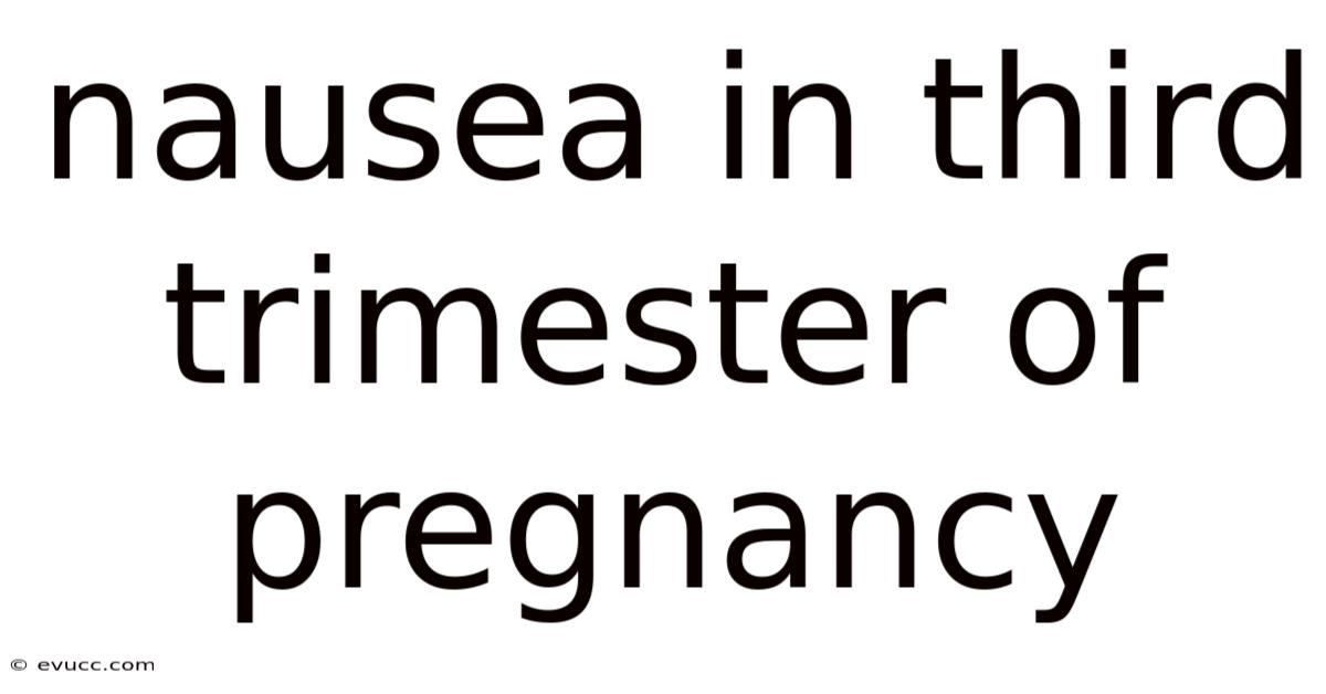 Nausea In Third Trimester Of Pregnancy