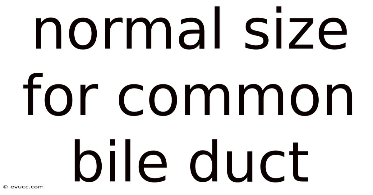 Normal Size For Common Bile Duct