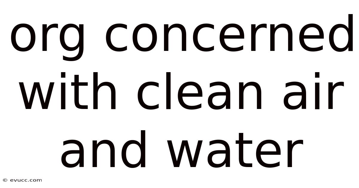 Org Concerned With Clean Air And Water