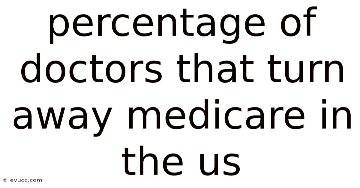 Percentage Of Doctors That Turn Away Medicare In The Us
