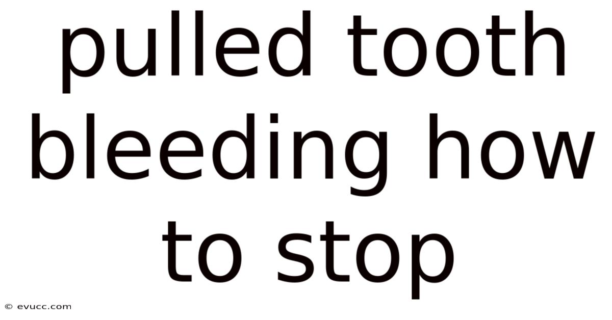 Pulled Tooth Bleeding How To Stop