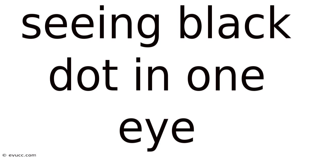 Seeing Black Dot In One Eye