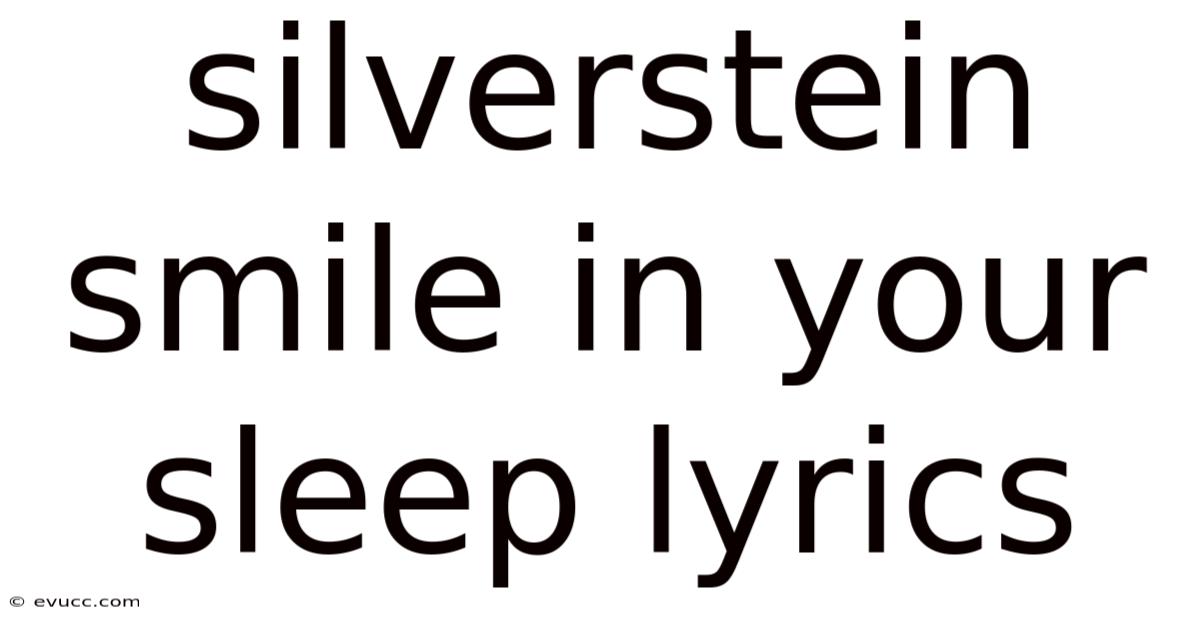 Silverstein Smile In Your Sleep Lyrics