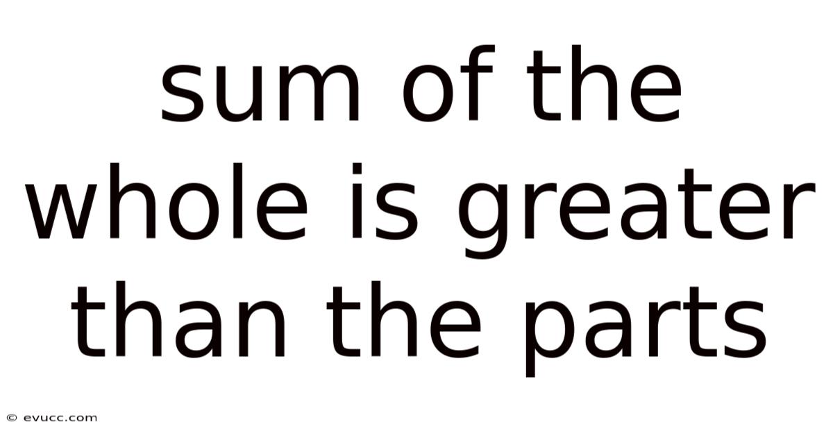 Sum Of The Whole Is Greater Than The Parts