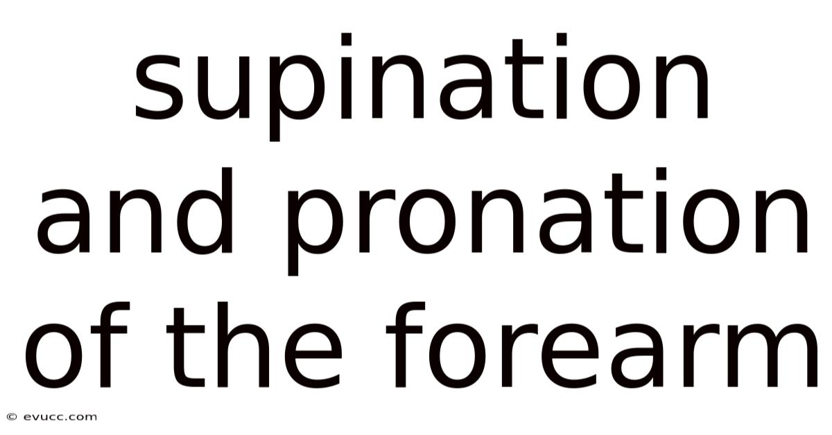 Supination And Pronation Of The Forearm