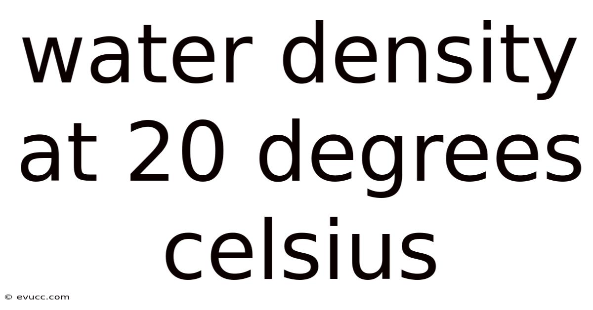Water Density At 20 Degrees Celsius