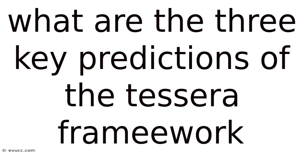 What Are The Three Key Predictions Of The Tessera Frameework