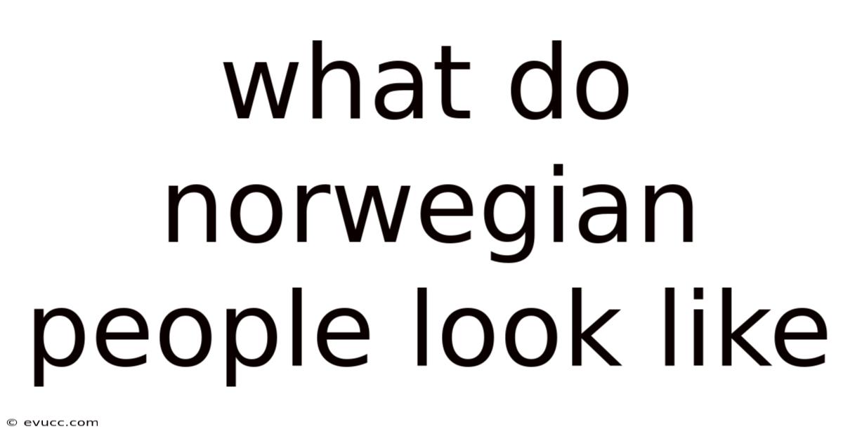 What Do Norwegian People Look Like
