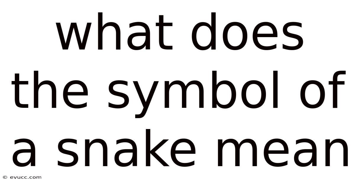 What Does The Symbol Of A Snake Mean