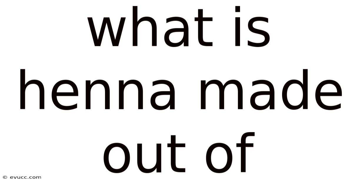 What Is Henna Made Out Of