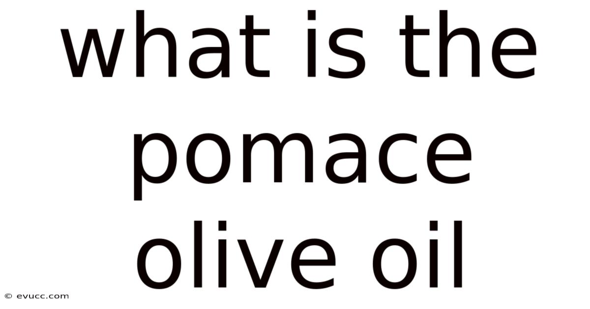 What Is The Pomace Olive Oil