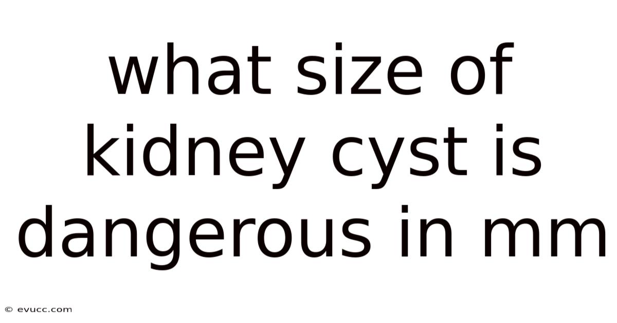 What Size Of Kidney Cyst Is Dangerous In Mm