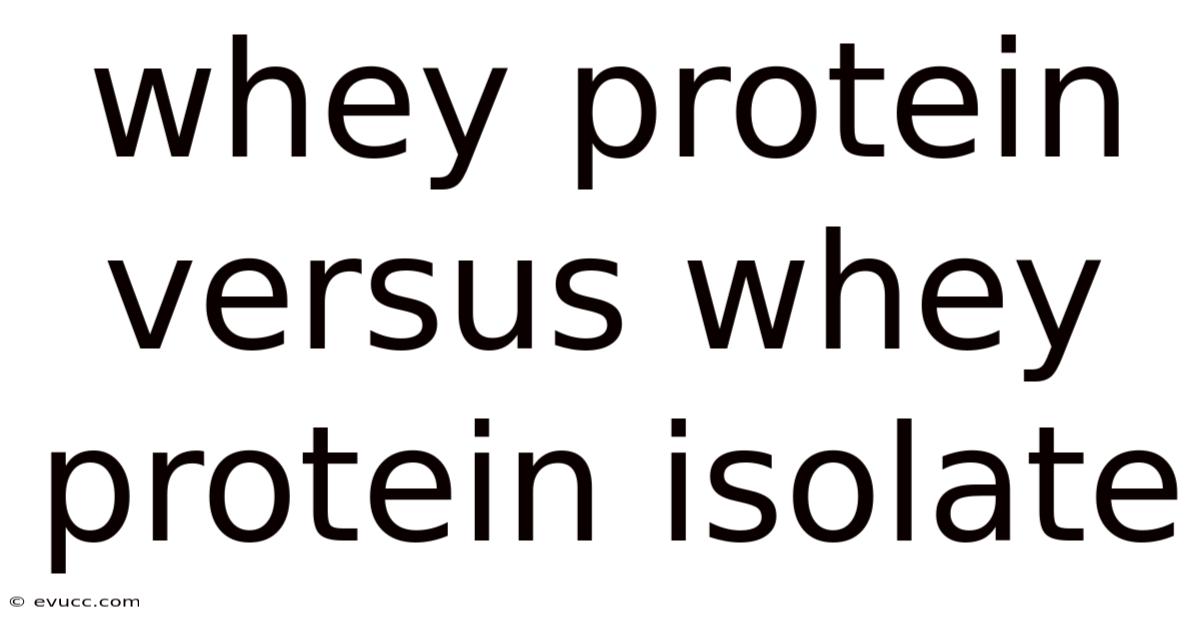 Whey Protein Versus Whey Protein Isolate