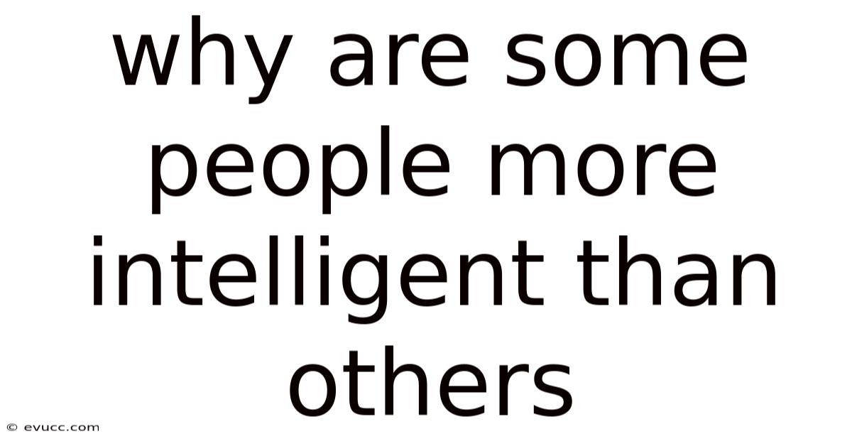 Why Are Some People More Intelligent Than Others