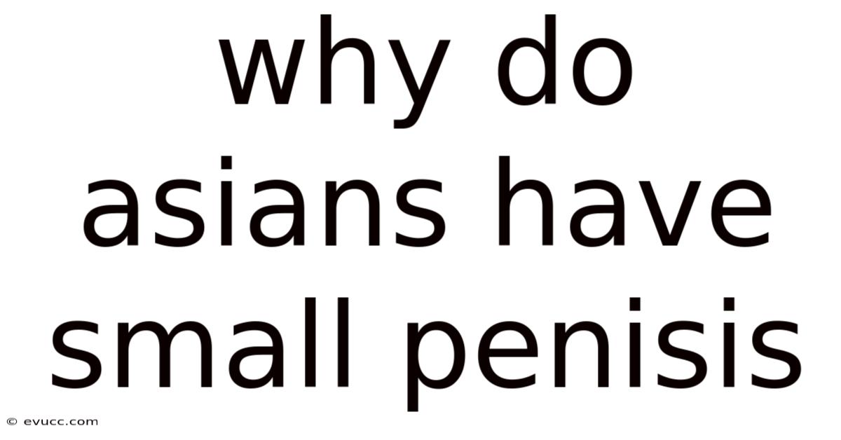 Why Do Asians Have Small Penisis