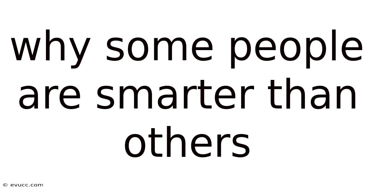 Why Some People Are Smarter Than Others