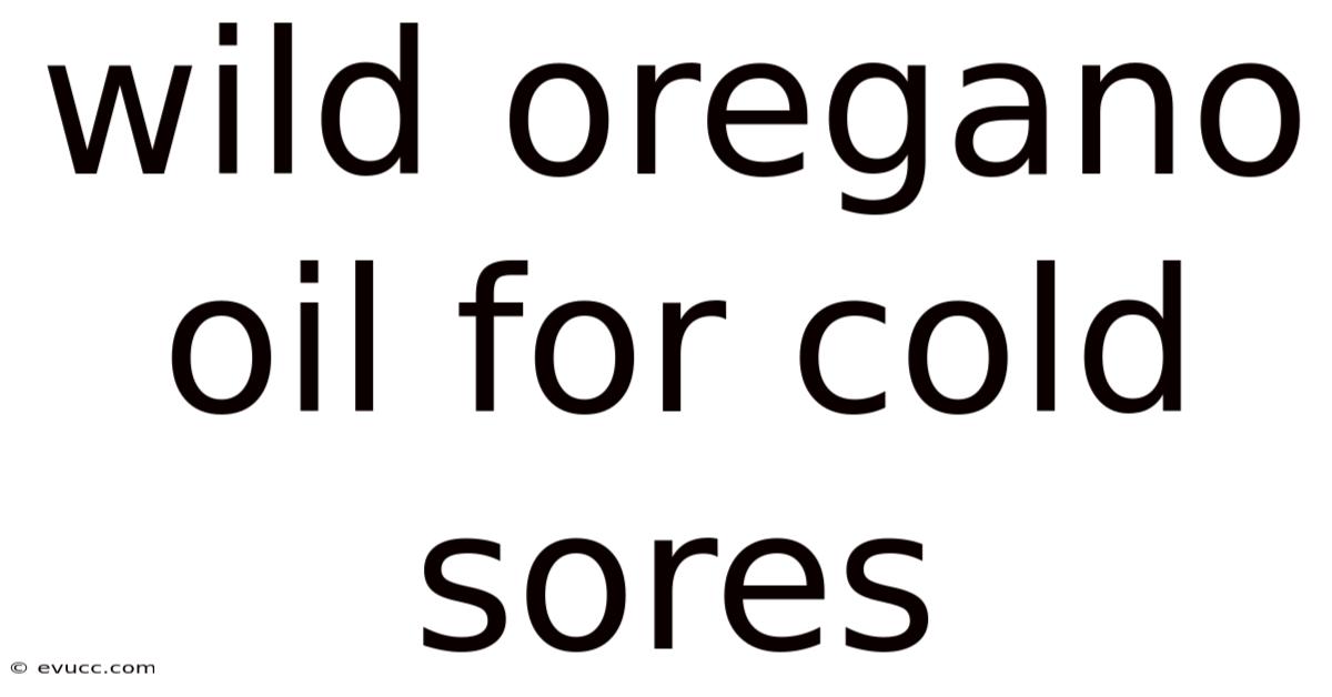 Wild Oregano Oil For Cold Sores
